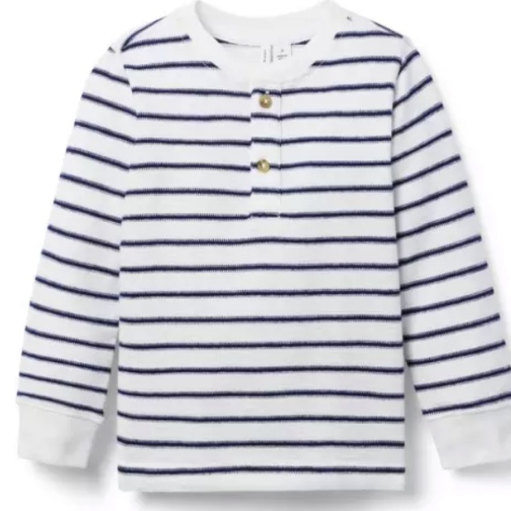 The Striped Jacquard Henley Tee by Janie and Jack